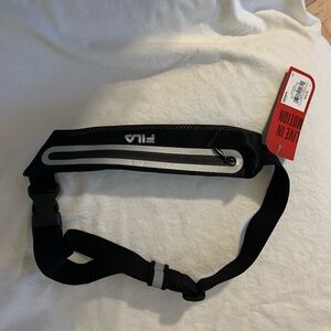 Fila Black and Silver Waist Belt Bag